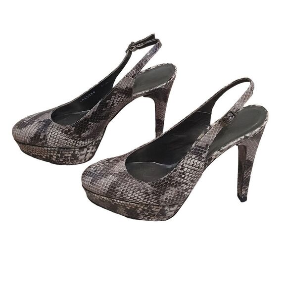 Stuart Weitzman Snakeskin Slingback Platform Heel - Picture 3 of 8